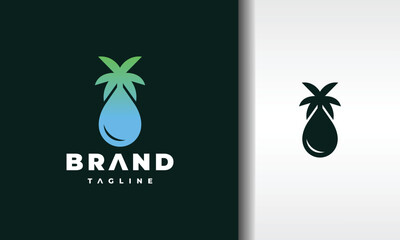 coconut tree water logo