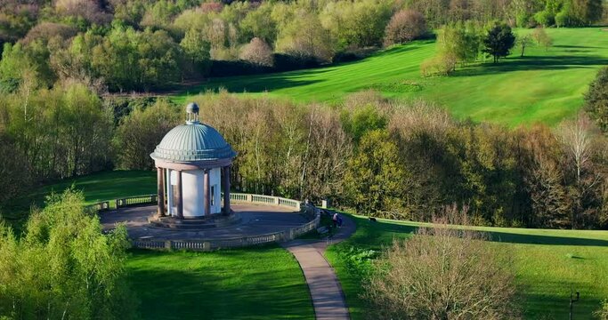 Aerial video of Heaton Park, Greater Manchester UK