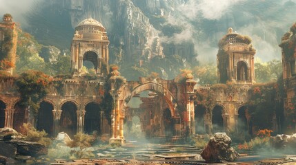 An ancient overgrown ruin