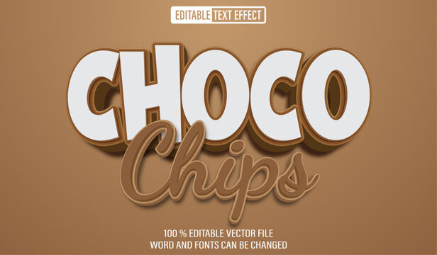 Editable 3d text style effect - Choco Chips text effect Template