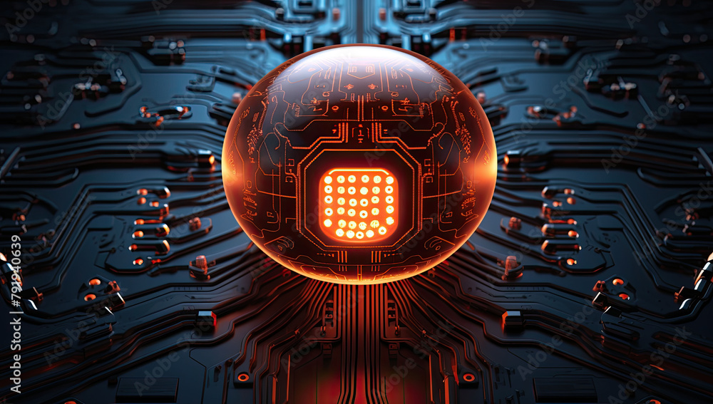 Poster visualize the convergence of artificial intelligence and technology
