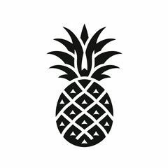 Pineapple silhouette vector illustration White Background