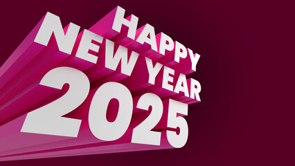 New year 2025 celebration 3d sign. - obrazy, fototapety, plakaty