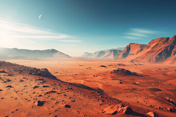 Landscape on planet Mars