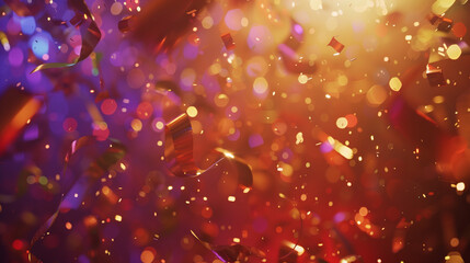 Colorful confetti and glitter against a vibrant backdrop. - obrazy, fototapety, plakaty