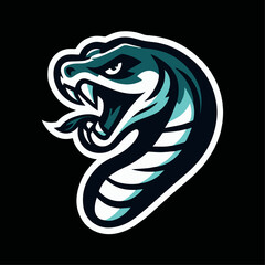 Aggressive Snake Vector Sports Mascot Logo: Sleek & Menacing Emblem for Dominant Team Branding