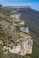 Beautiful spanish mountain landscape near the small village Rupit in Catalonia, park national