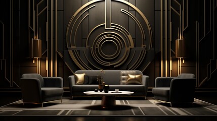 Art Deco glamour meets modern minimalism in this visually captivating composition.
