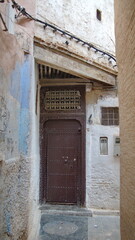 Wooden door in the medina in Fes, Morocco