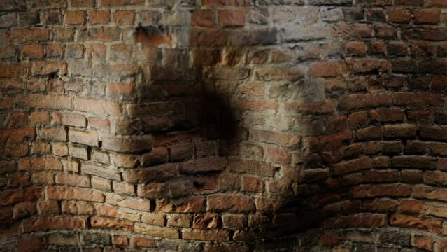 Brick wall abstract wave movement. Mystical, hallucination scene.3D rendering