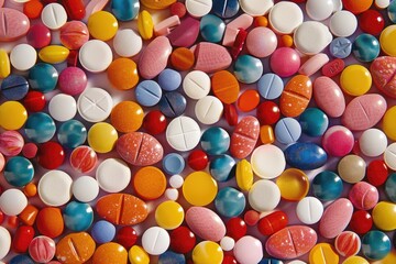 Colorful Variety of Pharmaceutical Pills and Tablets