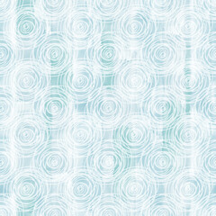 Seamless pattern with hand-drawn circles on blue watercolor.  Abstract background.  Vector. Monochrome. Line art.  Perfect for design templates, wallpaper, wrapping, fabric and textile, print.