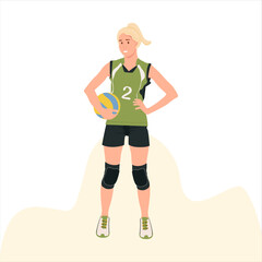 Volleyball girl, Volleyball clothes and ball.