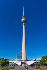 Obraz premium Fernsehturm Berlin, the Television Tower in Berlin, Germany
