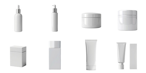 White cosmetic packaging png for new product advertisement.