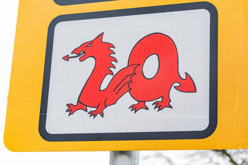 Road signs indicating the new 20 MPH speed limit in residential area's in Wales, UK