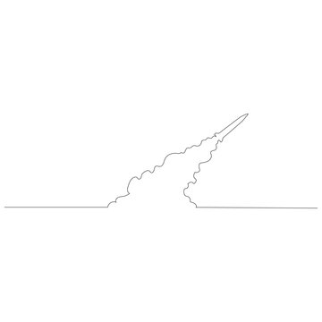 recommend clip art: 発射されたミサイルのイラストのシンプルな線画　ベクター