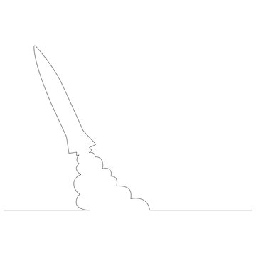 recommend clip art: 発射されたミサイルのイラストのシンプルな線画　ベクター
