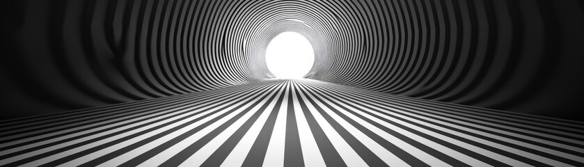 A captivating optical illusion in black and white with radial lines - obrazy, fototapety, plakaty
