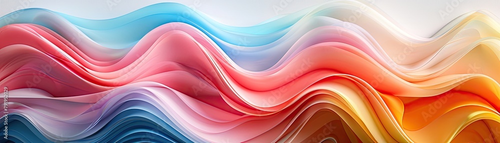 Poster an abstract pattern with colorful wavy lines creating a sense of movement