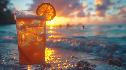 Summer cocktails on luxury tropical beach