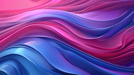 Fotobehang The abstract picture of the two colours of blue and pink colours that has been created form of the waving shiny smooth satin fabric that curved and bend around this beauty abstract picture. AIGX01. © Summit Art Creations
