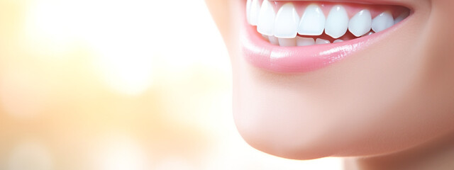 Obraz premium dentist with a smile on her lips, in the style of motion blur panorama сreated with Generative Ai