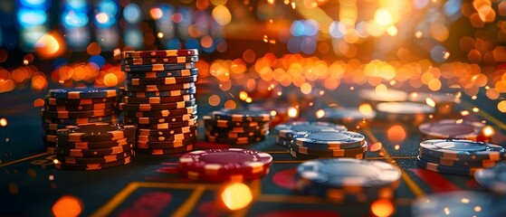 Experience the thrill of online casino gameplay and visualize the excitement of winning. Concept Online Casino Excitement, Thrilling Gameplay, Winning Moments, Visual Experience, Jackpot Dreams