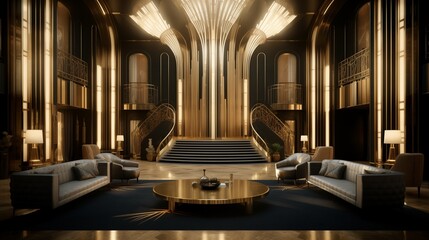 Captivating 3D renderings capture the glamour and grandeur of Art Deco's golden era.