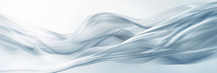 Obraz premium Abstract light background with flowing white silky fabric with soft waves and curves