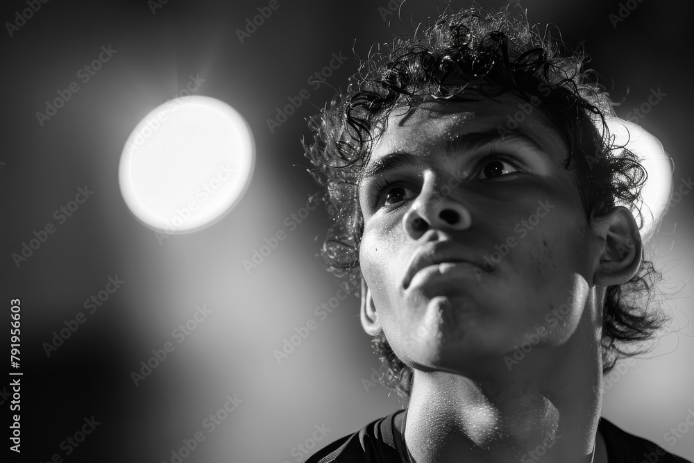 Poster a mysterious black and white image showing a person with the face blurred, emphasizing anonymity and