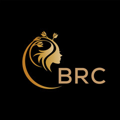 BRC letter logo. best beauty icon for parlor and saloon yellow image on black background. BRC Monogram logo design for entrepreneur and business.	
