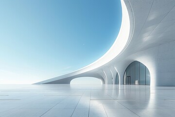 Concrete outdoor square building,Empty architectural background.