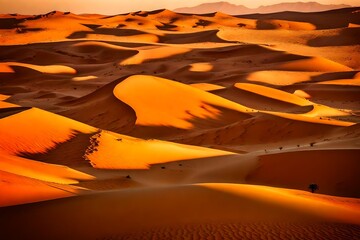 Fototapeta na wymiar Sand dunes in the Sahara Desert, Morroco