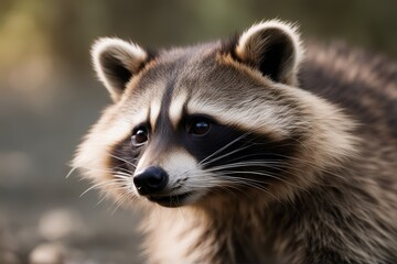 representative can expression wildlife cute excellent very beast the raccoon human dangerous head that side animal hands portrait face cuddly park mammal white brown nostril fur gaze awake black' - obrazy, fototapety, plakaty