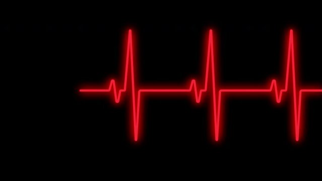 heartbeat monitor ekg line neon background animation