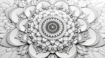Mandala: A circular pattern featuring intricate geometric shapes and designs