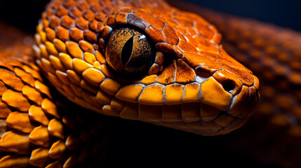 close up portrait of a red snake