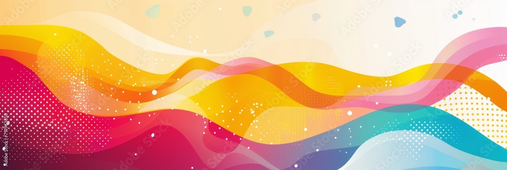 Poster a colorful wave with a heart in the middle. the wave is made up of different colors and has a heart 