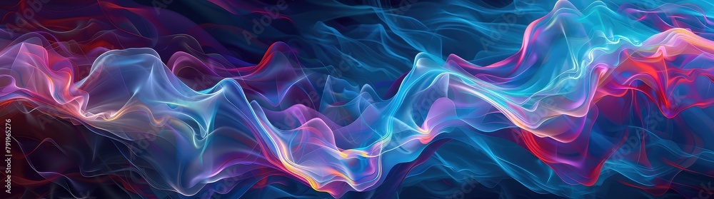 Poster vibrant abstract wave background with colorful swirls - a dynamic display of digital artwork