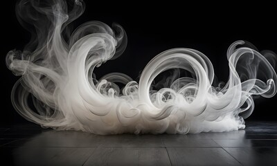 fog and light on floor with black background