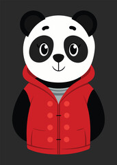 Adorable Cartoon Illustration of a Charming Panda