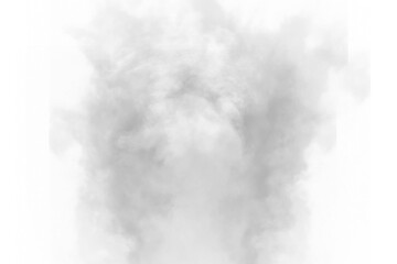 Realistic white smoke or fog isolated white background. Rising smoke Texture overlays. Spooky halloween design element decoration