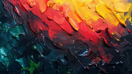 Vibrant Abstract Canvas Painting Generative AI