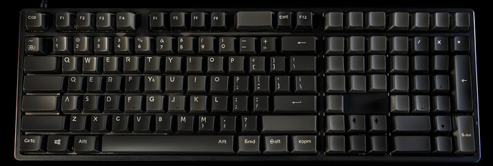 Ergonomically Designed QWERTY Computer Keyboard with Alphanumeric and Function Keys - obrazy, fototapety, plakaty