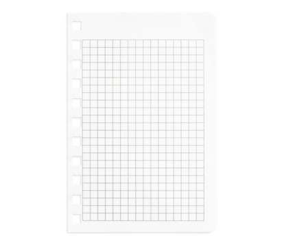 Notepad paper sheet. Graph paper isolated on transparent background