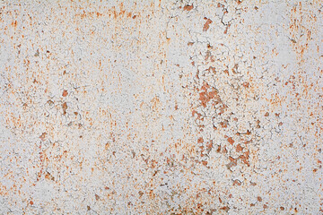 Grunge rusty metal background with peeling paint