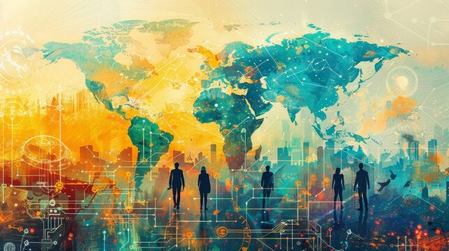 Craft a visual representation of the global reach of science