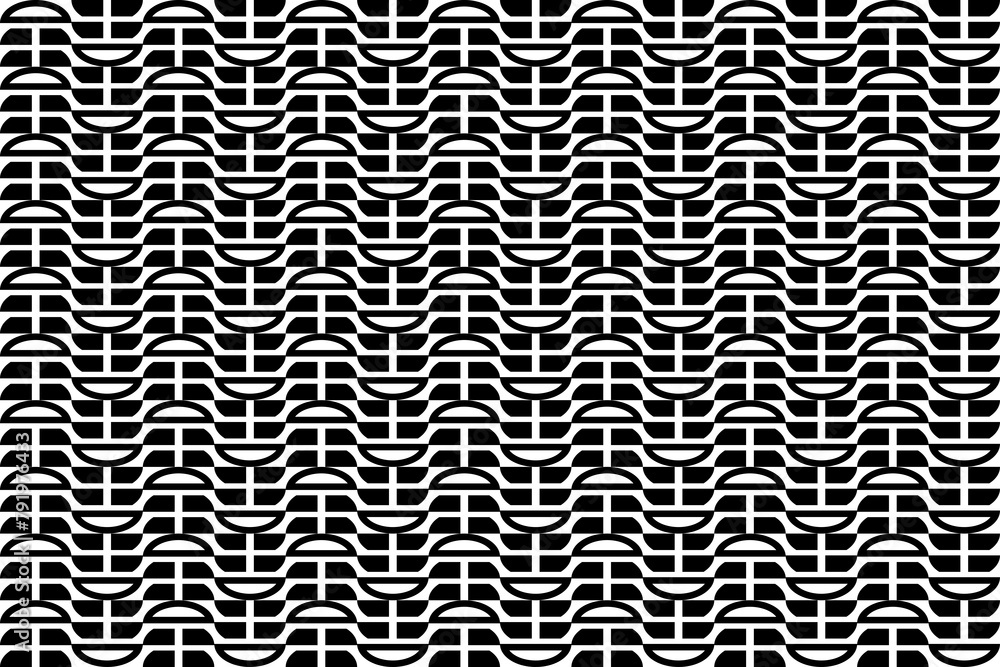 Aufkleber abstract seamless repeating pattern. black and white seamless geometric textile pattern. abstract mo