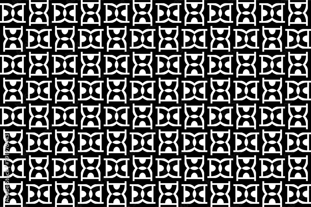 Aufkleber abstract seamless repeating pattern. black and white seamless geometric textile pattern. abstract mo
